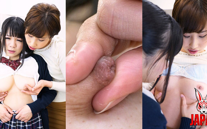 Japan Fetish Fusion: निप्पल चाटने वाली लेस्बियन: शिक्षक-छात्र निप्पल प्ले - स्प्लिट निपल्स