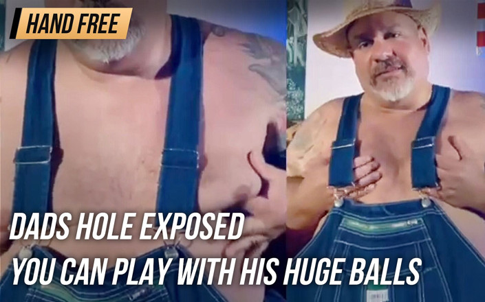 Hand-Free-Daddy-Chub: Tatusiowa dziura odsłoniętą, mimo że jest górą, można grać jego wielkimi...