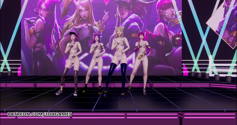 3D-Hentai Games: Día de las chicas - algo desnudo, Ahri, Akali, Evelynn, Kaisa...