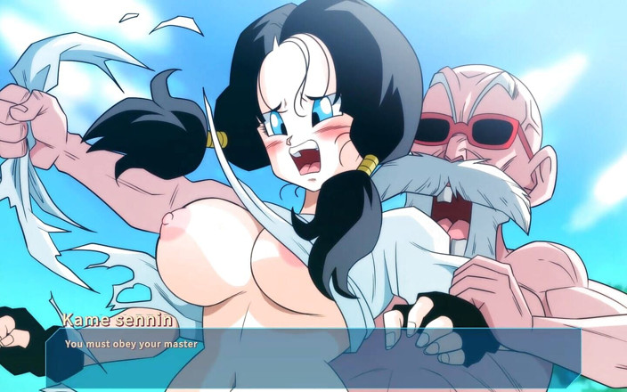Hentai produce: 목구멍 깊숙이 자지를 빠는 Videl Gulps - Kame Paradise 3