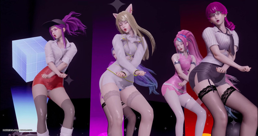 3D-Hentai Games: Chung Ha - Snapping spogliarello Ahri, Akali, Kaisa, Evelynn, Seraphine KDA...