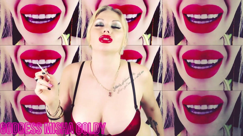 Goddess Misha Goldy: Ipnotizzante programmazione bisex! Succhialo per la tua dea fumatrice e...