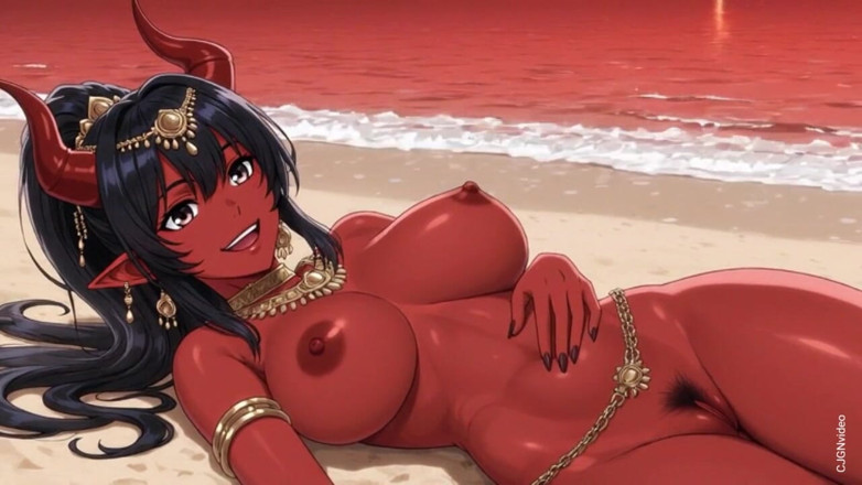 Hot girl dancing: 131. Le beau démon rouge se lay sur la plage (animation...