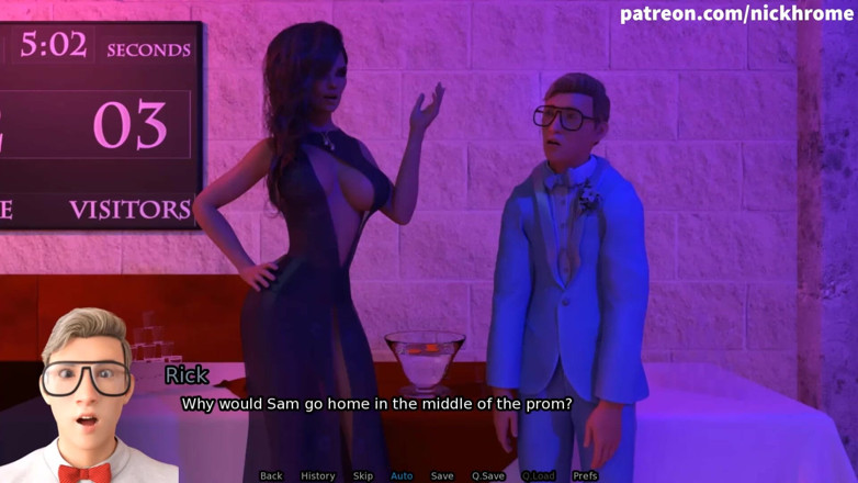 Visual Novels: SexBot 63 - パーティーで先生の背中にザーメン