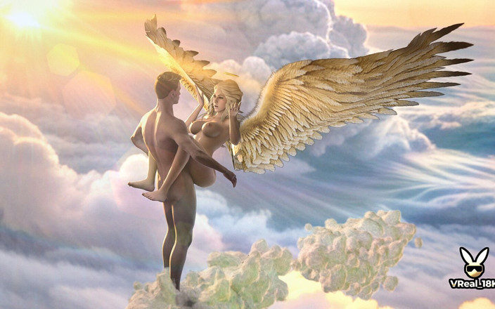 VReal_18K: Follando un ángel caliente como recepción picante en el cielo!