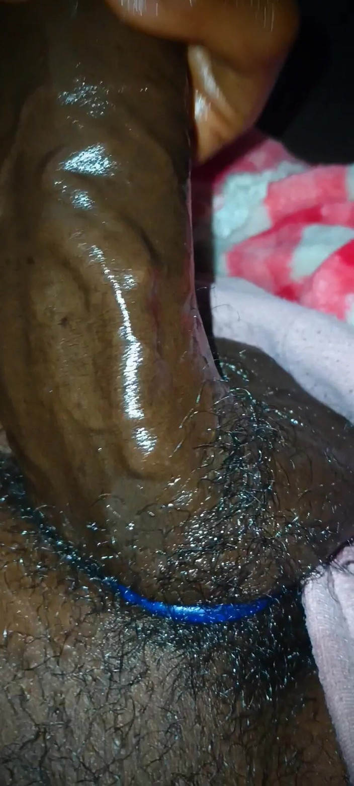 Chocolate Meat Stick: Oily Uncut BBC Couch Jerk with Cock Ring