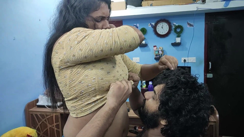 Vaigavarun45: Mallu-meisje hete rode halve saree romantiek en seks met vriendje