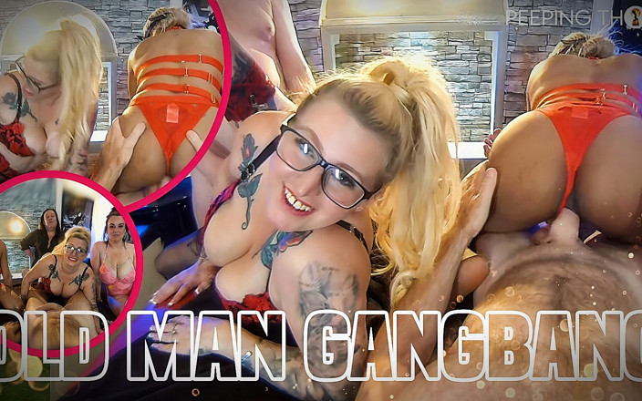 PeepingThom: Vieux échangiste, gangbang spécial - trois MILF s’enfilent une vieille bite