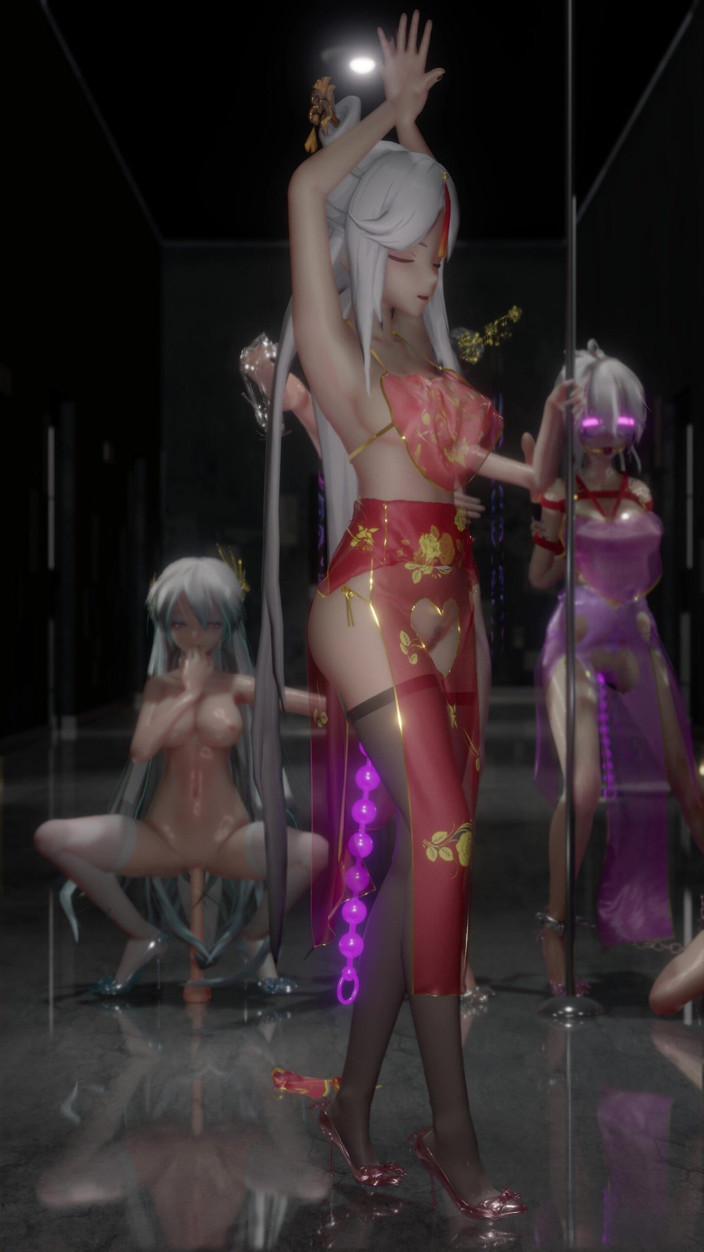 MikuMotion: [mmd] чорна шовкова конденсація, таоюаньська любовна пісня, еротичний стародавній чонсам, кишеня на животі, анальні намистини Сіела