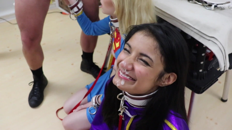 Azure Sky Films: Candy White Viva Athena « Supergirl Solo 1-3 » Bondage en levrette, pipe, gorge...