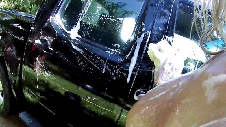 Young Sinner: Dirty blonde washing a car has a sudden craving for...
