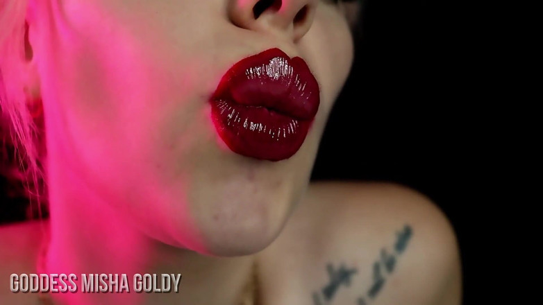 Goddess Misha Goldy: Lips addiction training! Become totally brain washed! Goon &amp; jerk 1