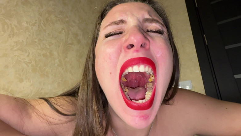 Hottie goddess: Głodny ziew munch drażni POV