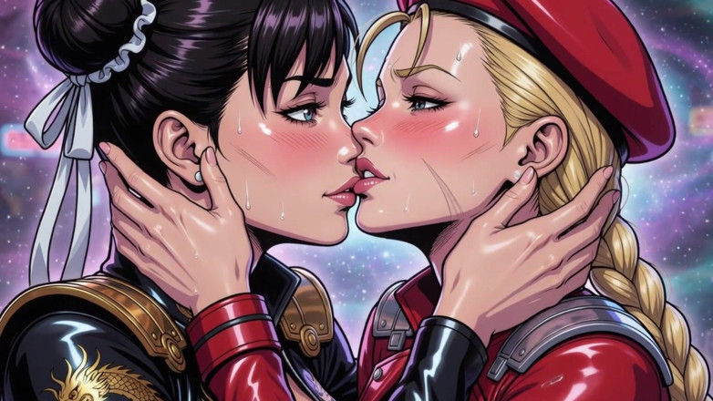AI Porn: Cammy a Chun Li se líbají Ai