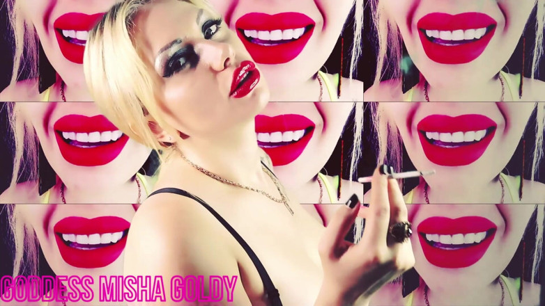 Goddess Misha Goldy: 매혹적인 바이 리프로그래밍! 너의 흡연 여신과 나를 위해 그를 빨아!