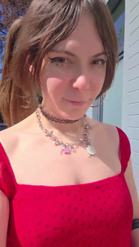 Sissy Walking Outside Showing Her Chastity Cage