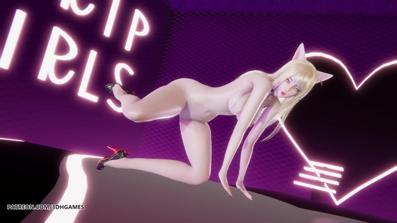 3D-Hentai Games: [MMD] 4l (4ladies) - Move Ahri сексуальный обнаженный танец Лиги легенд, хентай без цензуры, 4K, 60fps