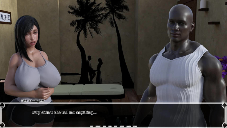 Dirty GamesXxX: ティファのダークヘブンで大きな胸を持つアジア系女性が、筋肉質なアフリカ人男性にマッサージされながら肉体的な快楽と潮水を浴びる