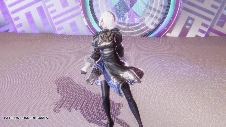 3D-Hentai Games: Deja vu thoát y gợi cảm NierAutomata 2B chỉ huy Hentai...