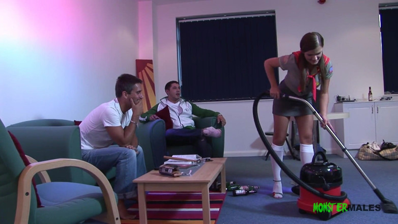 Monster Males - The Biggest Dicks In Porn: Nicole gets a hard anal threesome fuck on the floor...