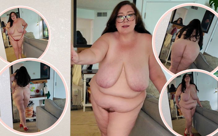 cutejayne: BBW MILF Naken catwalk i röda klackar
