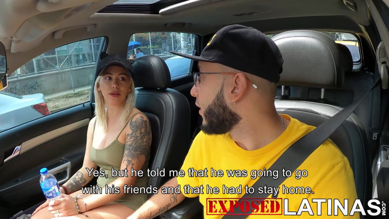 Exposed Latinas: Patricia fuge de la iubitul ei pentru a face sex în...