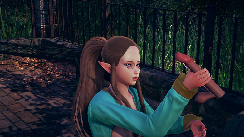 Waifu club 3D: Poprosił elfkę, aby szarpała dużego kutasa
