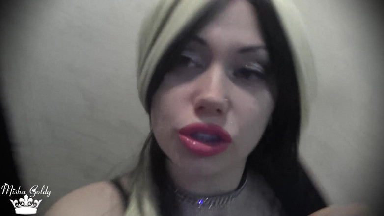 Goddess Misha Goldy: Mesmerized by my pink lips cumcountdown