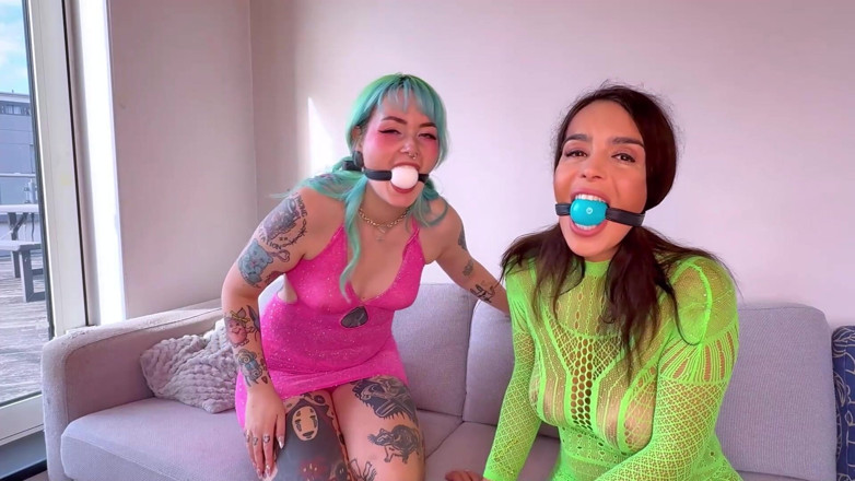 Latina Fetish: Связанная ради работы: лесбийский конкурс бондажа (HD + за кулисами)