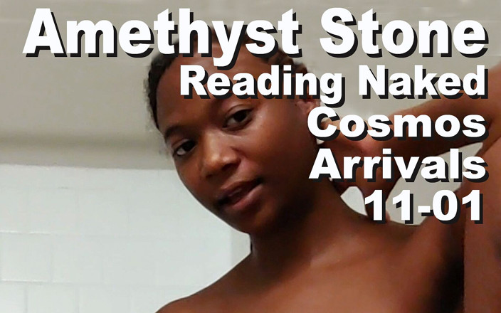 Cosmos naked readers: Amethyst pietra che legge nuda gli arrivi del cosmo.