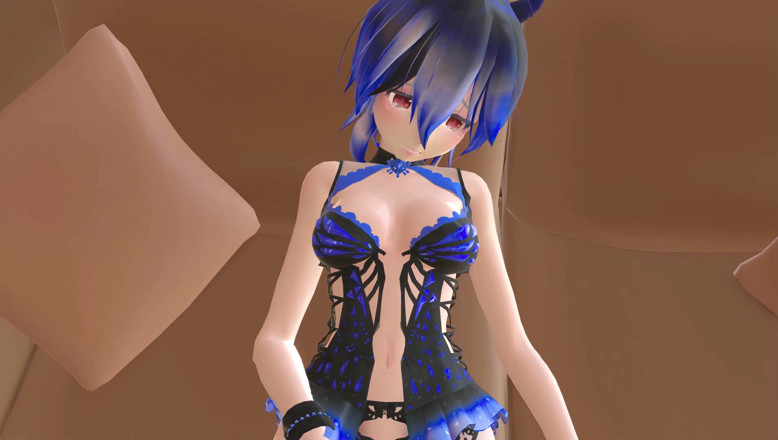 Smixix: ハクサキュバス宣教師セックス変態ソファMMD 3D - McLovin-青い髪の色編集Smixix