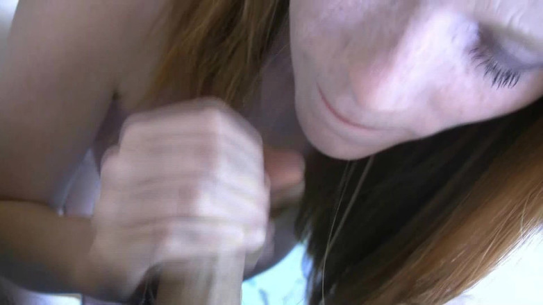 Tight little babes: Gorgeous Russian redhead teen sucking a thick hard dick