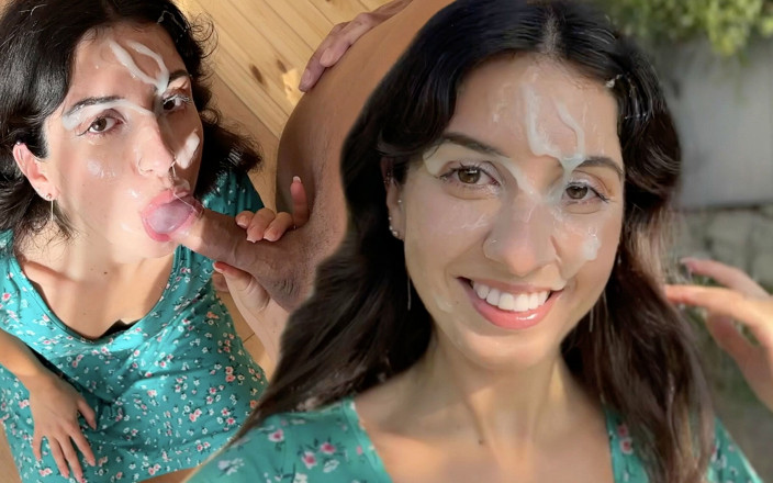 Katty West: 村の尻軽女が3本のチンコをしゃぶり、顔に大量の精液をつける - 公の場で精液まみれ