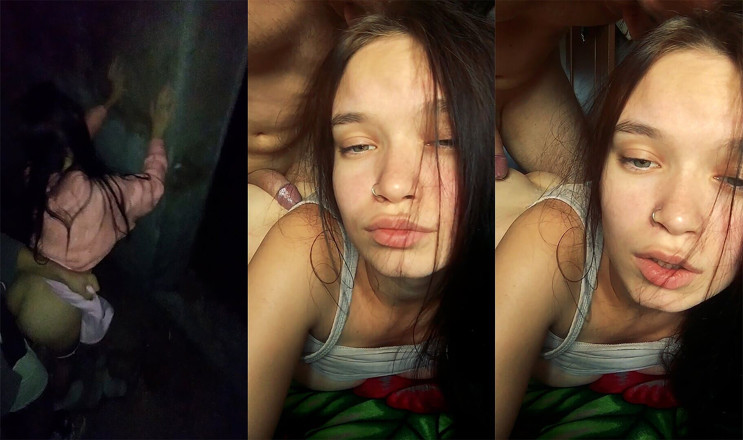 Airaccoon: Eine 18-jährige schönheit hinter den garagen und dann auf dem bett...