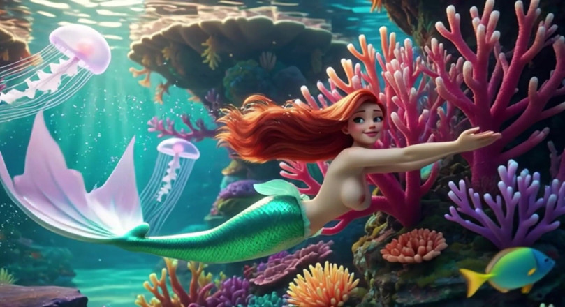 My night collection: La sensuale matura ariel esplora la sua magica grotta subacquea...