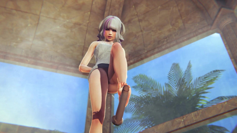 Waifu club 3D: Yayıncı yarağını ayaklarıyla okşuyor