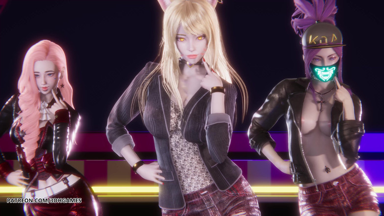 3D-Hentai Games: [mmd] Ive - Kitsch Ahri Akali Seraphine sexy striptease Liga der...