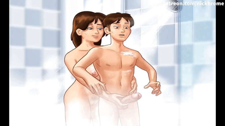 Cartoon Universal: Summertime saga part 31 - hot Stepmommy jerk by big cock ( French...