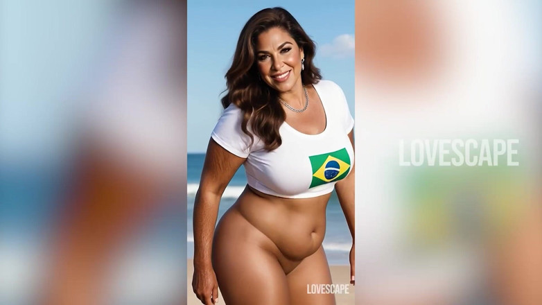 Lovescape: Une grosse cougar brésilienne chevauche une jeune bite sans capote -...