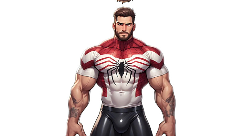 Erotic Man: 핫한 슈퍼히어로의 불룩한 자지와 자지