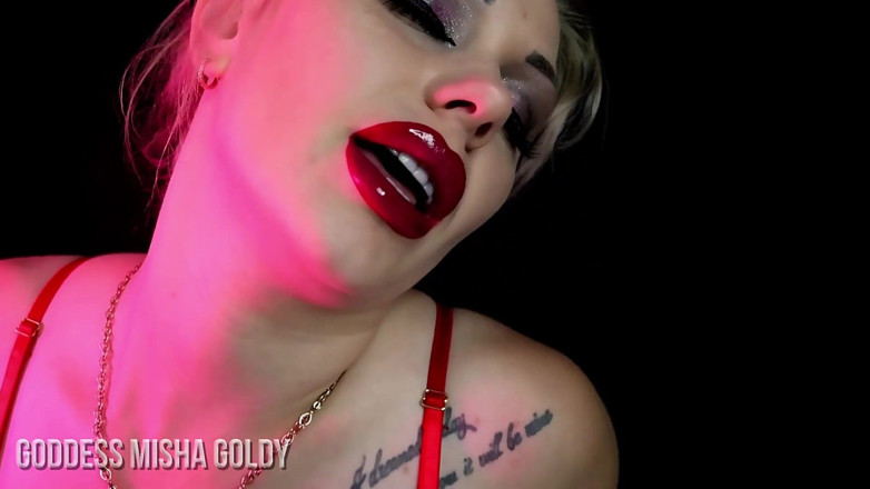 Goddess Misha Goldy: Тренировка с зависимостью губ! Стать полностью промытые мозги! Goon и дрочка 1