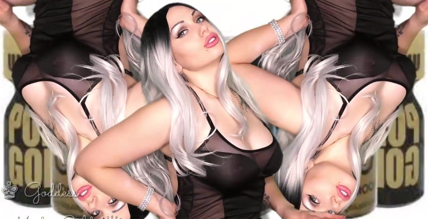 Goddess Misha Goldy: Я тут, щоб ще більше вас справити враження. У вас є ця маленька чарівна пляшка? Вони такі хороші для маленьких ривків, як ти.