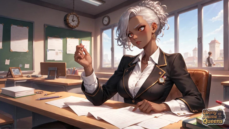 Ebony Anime Queens: Sensual conformidad de ébano y oscuramente dulce dominación de la oficina!