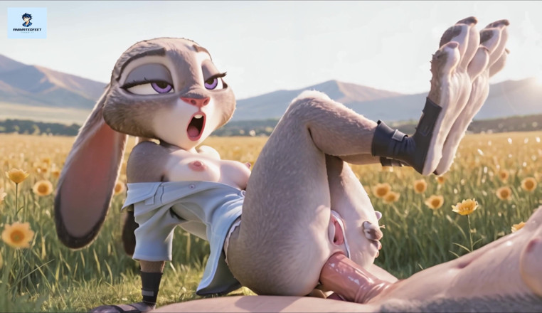 Animatedfeet: ジュディ・ホップスのアナルフットフェチのヘンタイ ファーリー