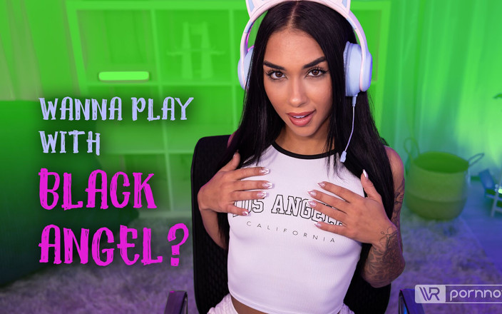 VR pornnow Games: Sesión de juego erótico protagonizada por Black Angel (passthrough)