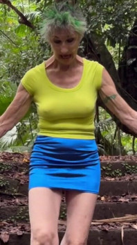 Walking Down the Steps in the Hawaiian Jungle