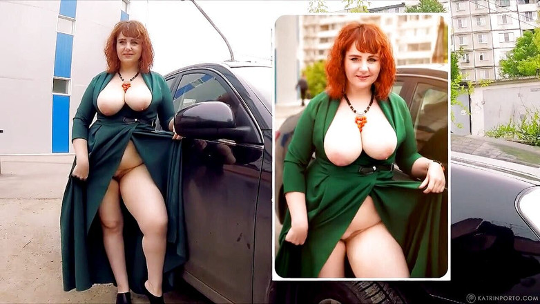 Katrin Porto: Симпатичная толстушка светит на улице