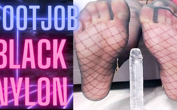 Monika Nylon: (92) Footjob Black Nylons2