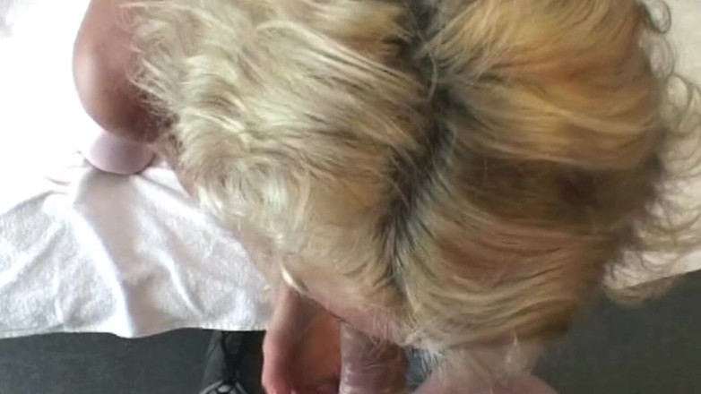German bitch hunter: Mature Blonde Deepthroats Throbbing BBC - Hairy Pussy Clenching Orgasm