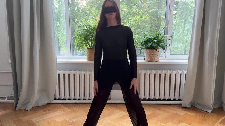 Holy Harlot: Sexy Stretching in Transparent Clothes